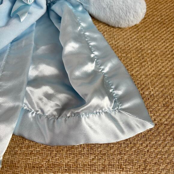 Berrington Baby Blue Bear Security Blanket Lovey Satin Trim - Picture 2 of 7